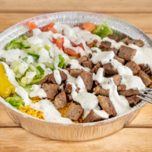 Beef and Lamb Over Rice Platter